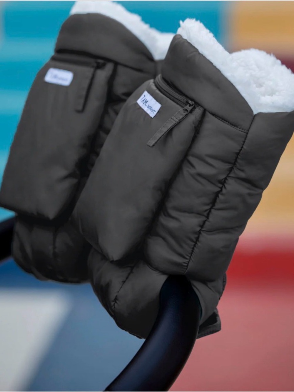 7 A.M. Enfant Black Stroller Hand Muff Set - Picture 2 of 4